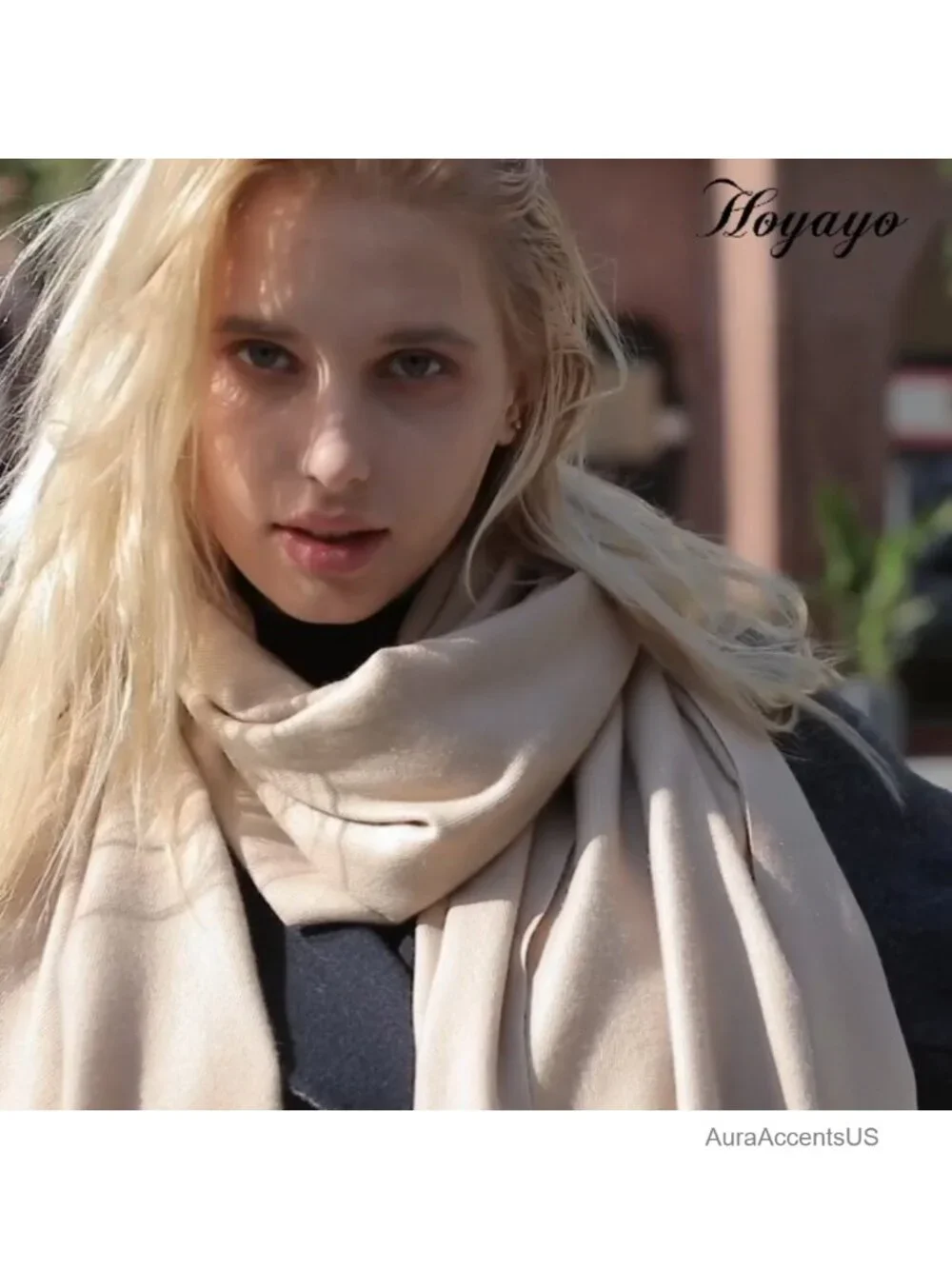 Wool Blend Pashmina Shawl Wrap Soft Warm Winter Scarf Women